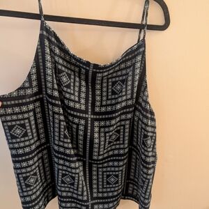 LOFT Black and White Patterned Camisole